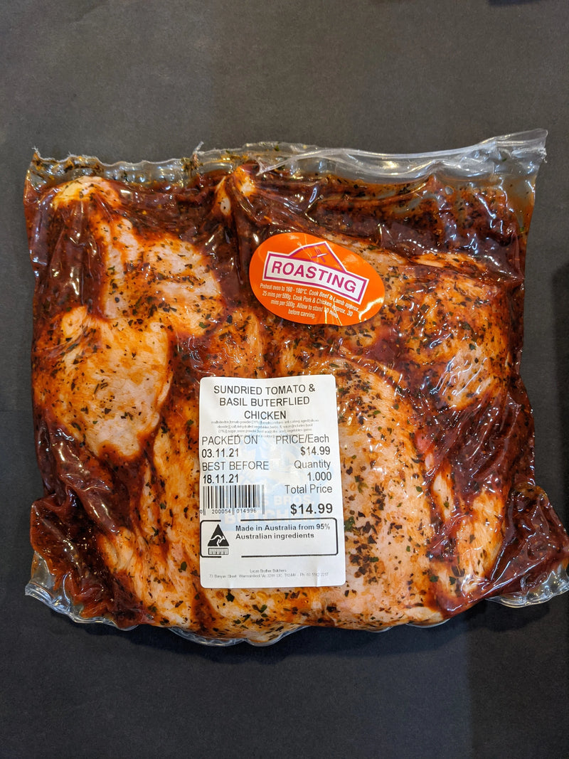 Sundried tomato butterflied chicken